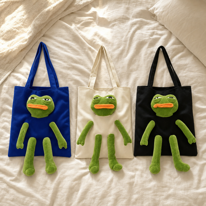 Pepe Pal Tote Bag - all three colours - flatlay