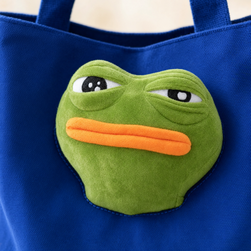 Pepe Pal Tote Bag - Blue - head closeup