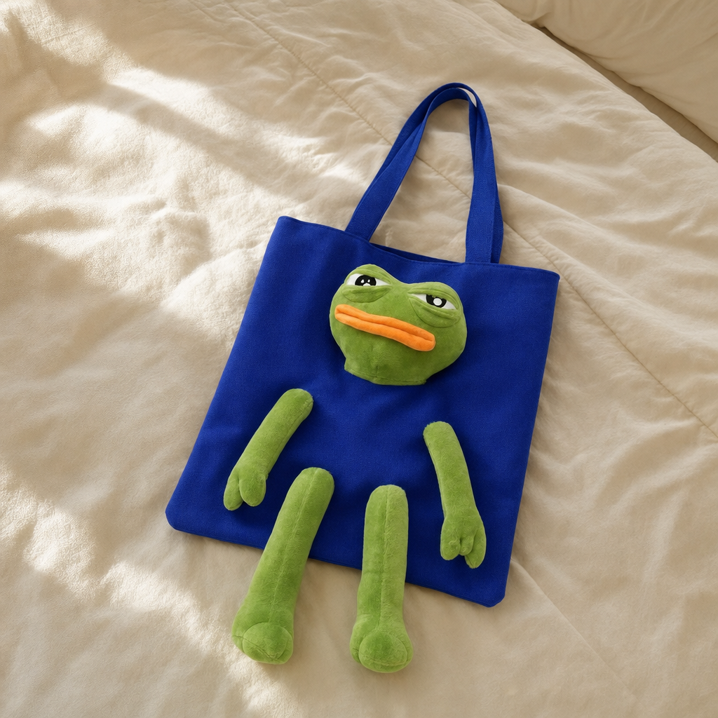 Pepe Pal Tote Bag - Blue - flatlay bed