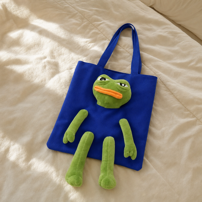 Pepe Pal Tote Bag - Blue - flatlay bed