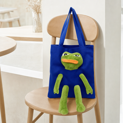 Pepe Pal Tote Bag - Blue - on chair