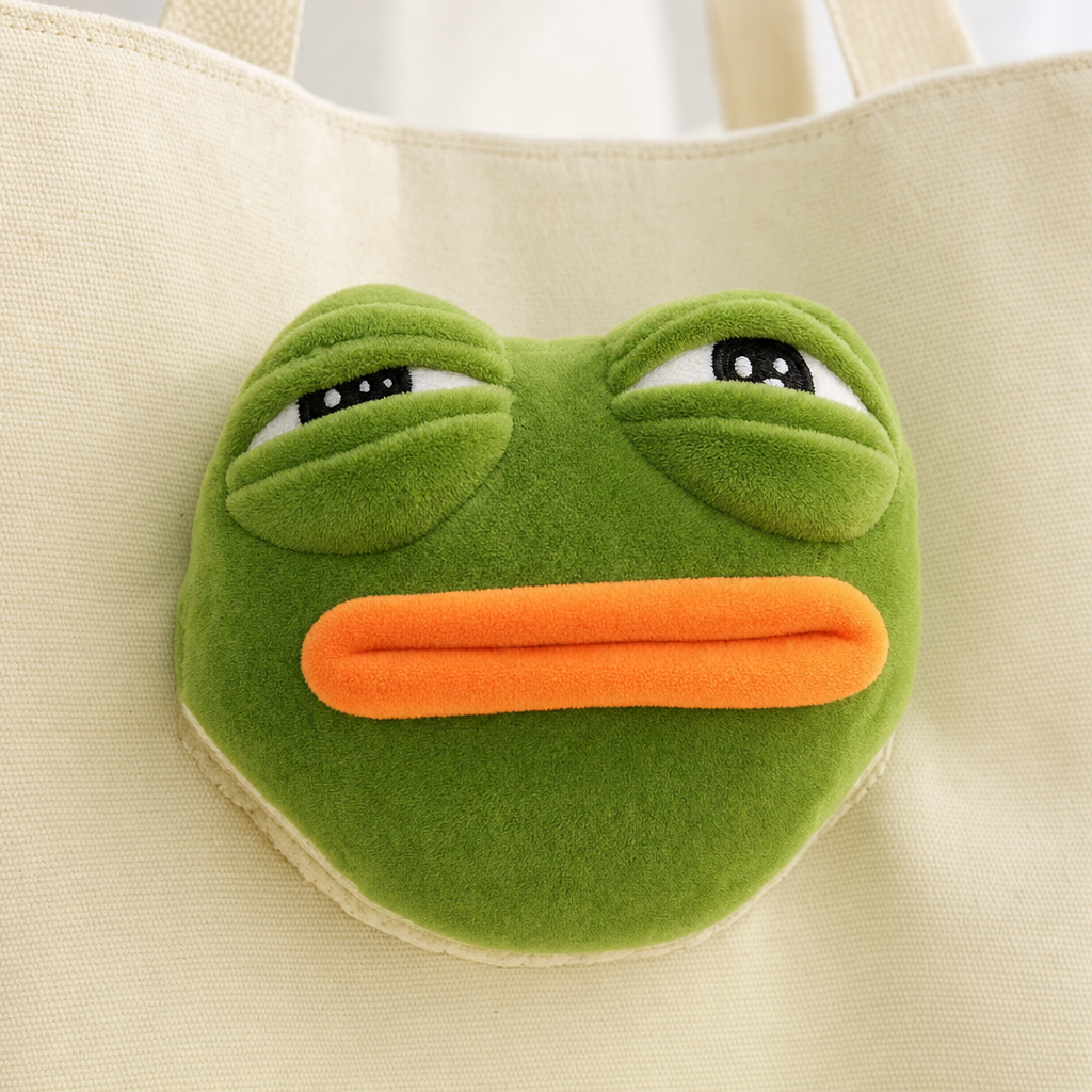 Pepe Pal Tote Bag - White - head closeup