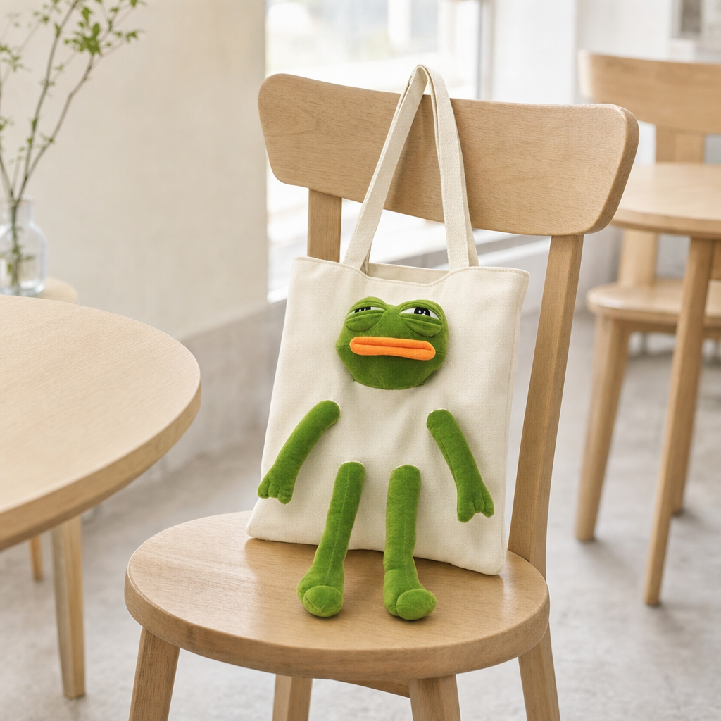 Pepe Pal Tote Bag - White - on chair