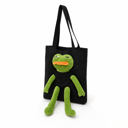 Pepe Pal Tote Bag - Black - three quarter