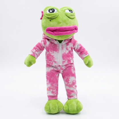 Pink Tie-Dye Hoodie Set shown on our 17 inch Pinay (Pink) plush (plush sold separately)