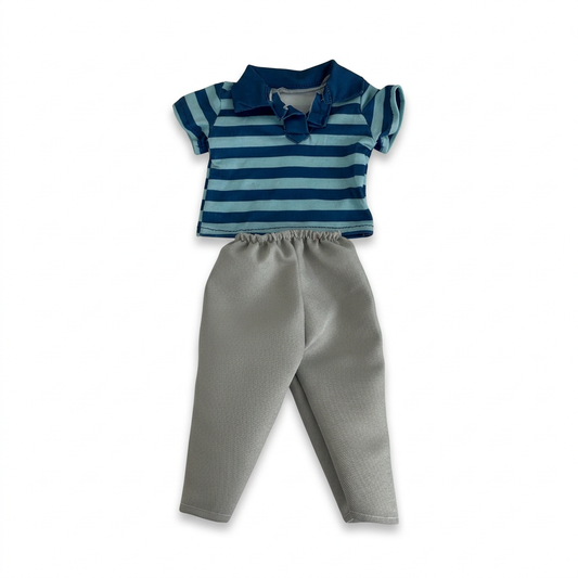 Striped Polo Set outfit only, plush not included