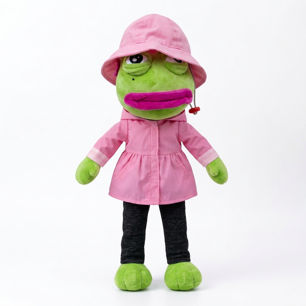 Rain Set (Pepe/Pinay) shown on our 17 inch Pinay (Pink) plush (plush sold separately)