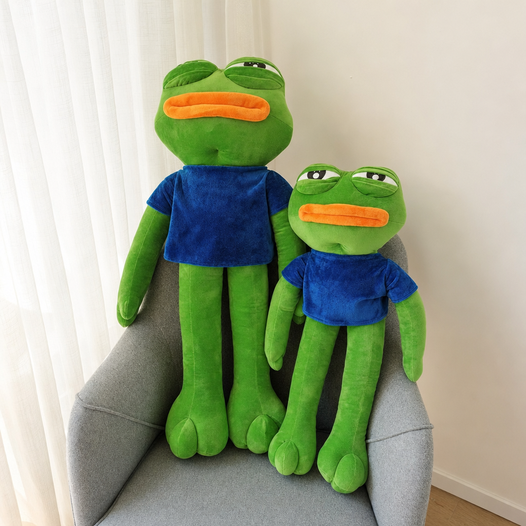 Big Pepe - group shot -70cm and 90cm on chair